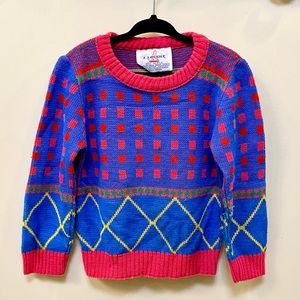 Vintage 80s toddler sweater 3/4 JJ Poole Gymboree style